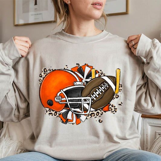Orange Football Helmet Cheer Leopard PNG