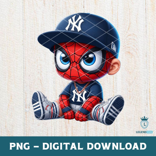 Marvel Spiderman New York Yankees baseball PNG